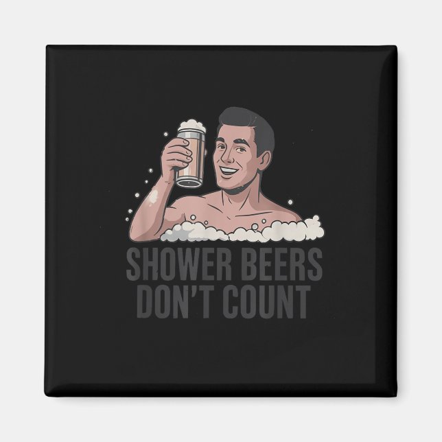 Shower Beers Don’t Count Funny Beer Lover Retro  Magnet (Framsidan)