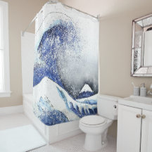 SHOWER CURTAIN UNDERBAR WAVE JAPANESE