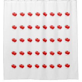 Shower Curtain with hearts.