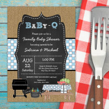 Shower-inbjudan för Baby i familjen Boy Rustic
