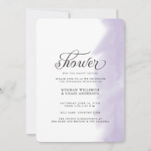 Shower Inbjudan | Lilac Watercolor Stroke