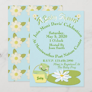 Shower-inbjudan med Baby Frog & Lilly Pad Inbjudningar