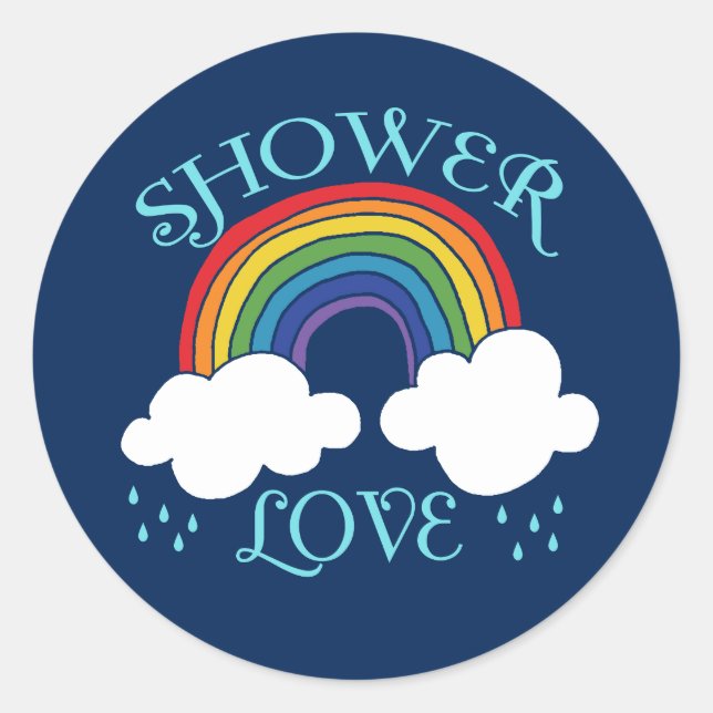 Shower Kärlek Rainbow Runt Klistermärke (Framsida)