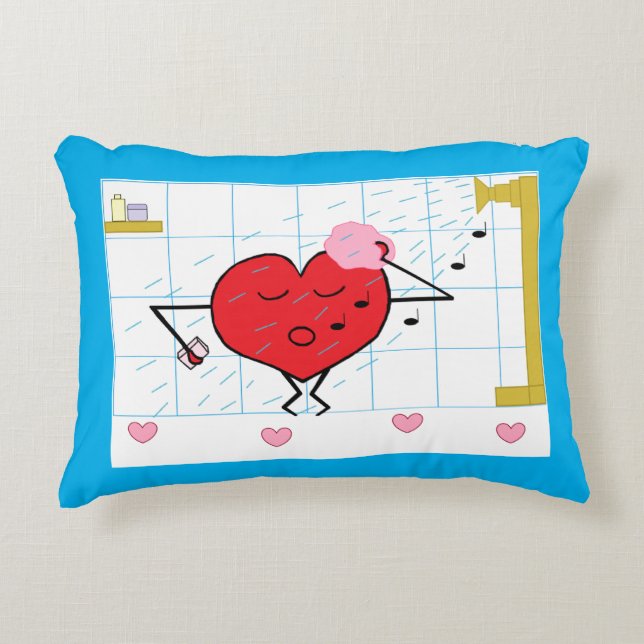 Shower Love: Blue Prydnadskudde (Framsidan)