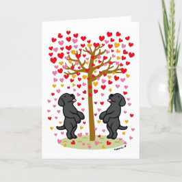 Shower of Hearts Black Labrador-årsdag Helgkort