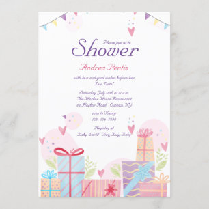Shower of Kärlek Baby Shower Inbjudningar