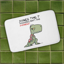 Shower Time? Funny Towel T-Rex Dinosaur-Tecknad