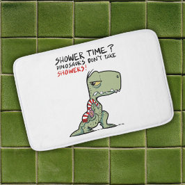 Shower Time? Funny Towel T-Rex Dinosaur-Tecknad Badrumsmatta
