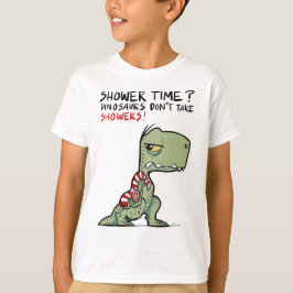 Shower Time? Funny Towel T-Rex Dinosaur-Tecknad T Shirt