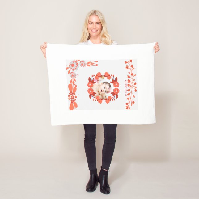 Showering_ [Mamma-to-be’s Namn] med kärlek! Fleecefilt (På plats)