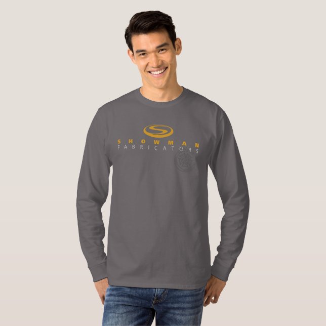 ShowFab grå långärmadutslagsplats T-shirt (Hel framsida)