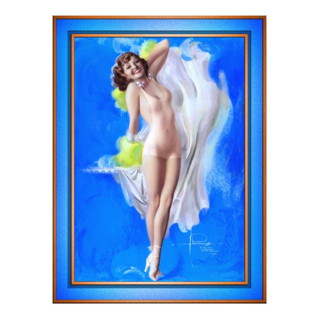 Showgirl by American Artist Rolf Armstrong Fototryck (Framsidan)