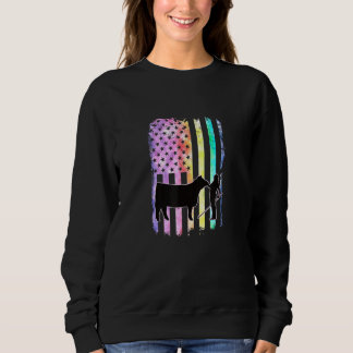 Showgirl Cattle American Patriotic USA flagga Roli T Shirt
