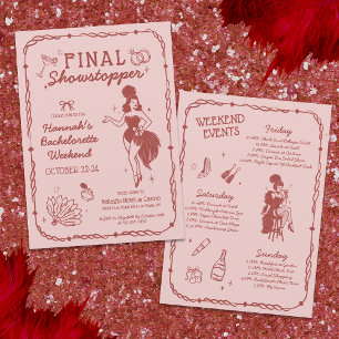 Showgirl Final Showpropp Bachelorette-inbjudan Inbjudningar