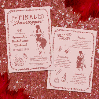 Showgirl Final Showpropp Bachelorette-inbjudan Inbjudningar