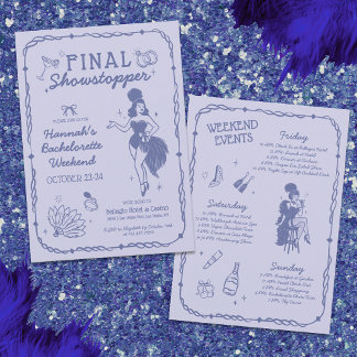 Showgirl Final Showpropp Bachelorette-inbjudan Inbjudningar