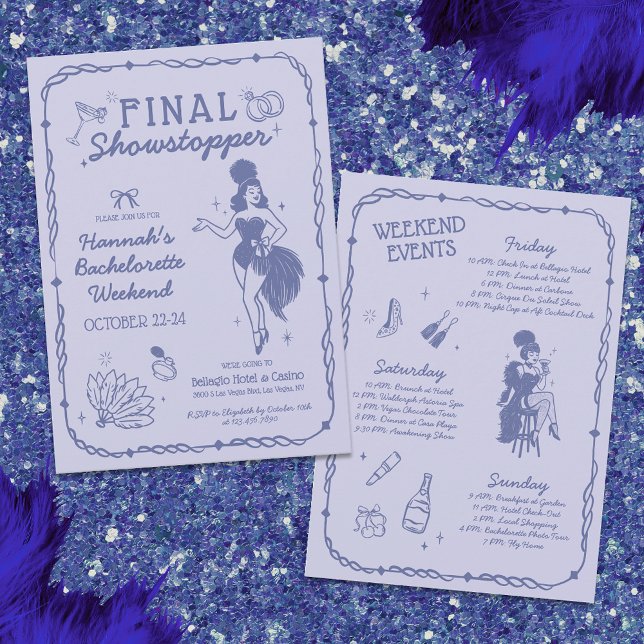 Showgirl Final Showpropp Bachelorette-inbjudan Inbjudningar (Skapare uppladdad)