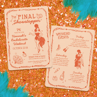 Showgirl Final Showpropp Bachelorette-inbjudan Inbjudningar