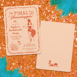 Showgirl Final Showstopper Bachelorette Invitation Inbjudningar