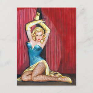 Showgirl Pinup Vykort