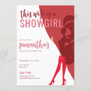Showgirl Vegas Destination Systerfest Itinerary Inbjudningar
