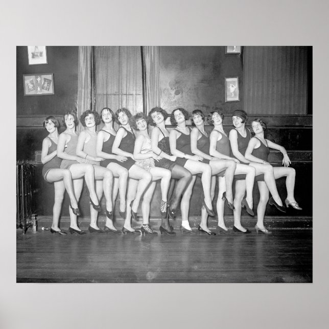 Showgirls, 1925. Vintage foto Poster (Framsidan)