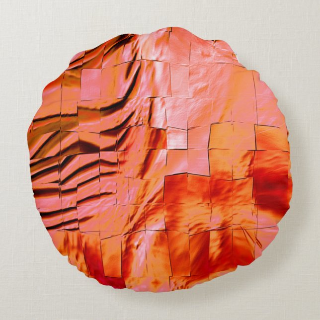 Showlax färg i mosaic struktur mjuk, kardad rund kudde (Baksidan)