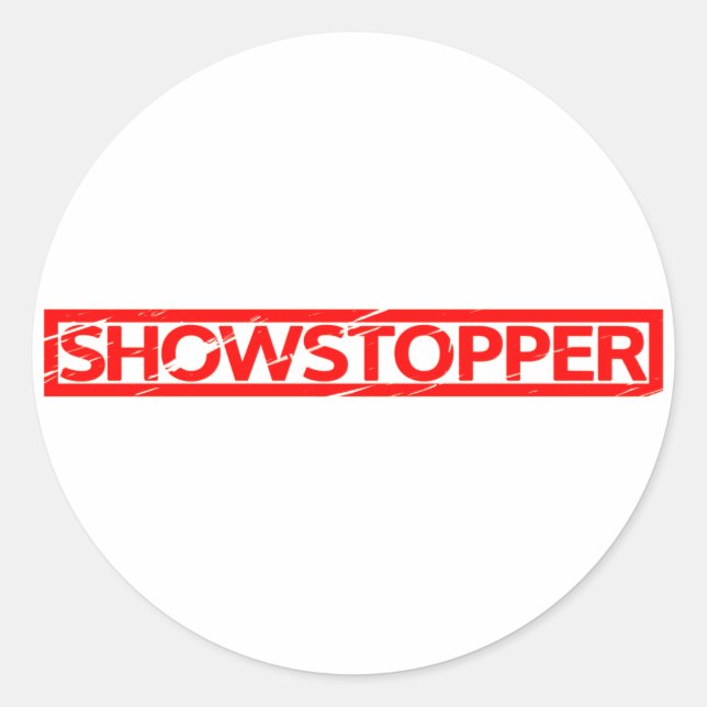 Showpropp Frimärke Runt Klistermärke (Framsida)