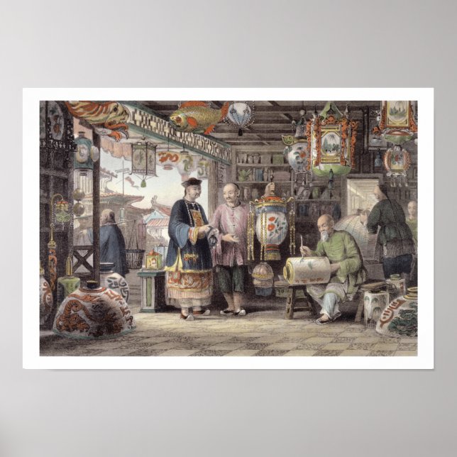 Showroom of a Lantern Merchant in Peking, from 'Ch Poster (Framsidan)