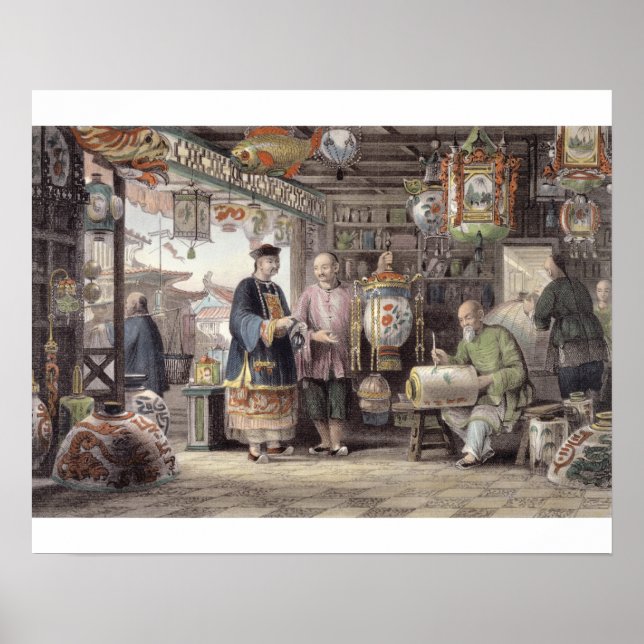 Showroom of a Lantern Merchant in Peking, from 'Ch Poster (Framsidan)