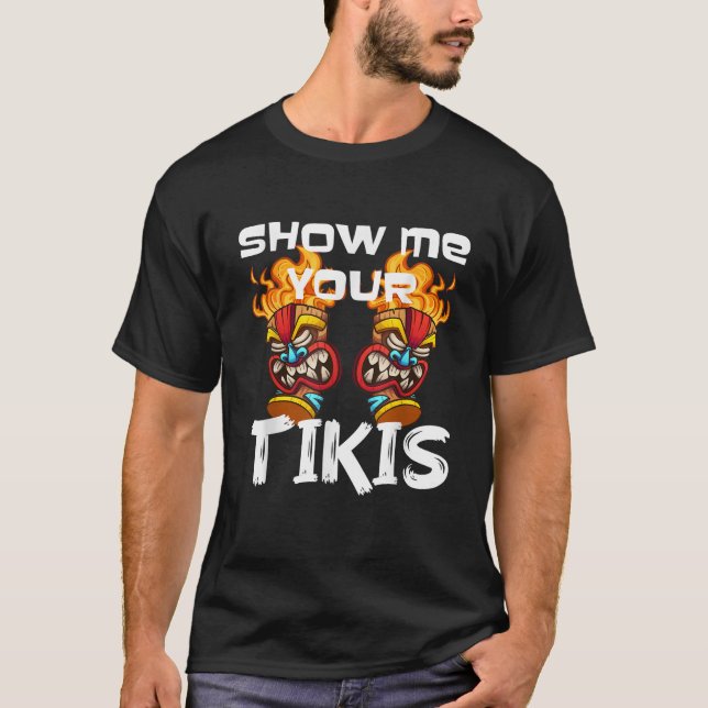 Shows Me Your Aloha Tiki Springs Break Men Tiki Ba T Shirt (Framsida)