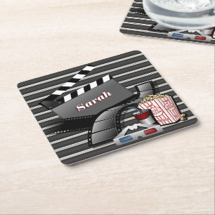Showtime Movie Bilder Underlägg Papper Kvadrat