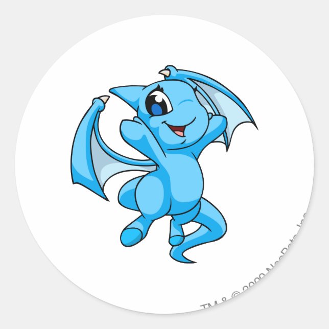 Shoyru Blue Runt Klistermärke (Framsida)