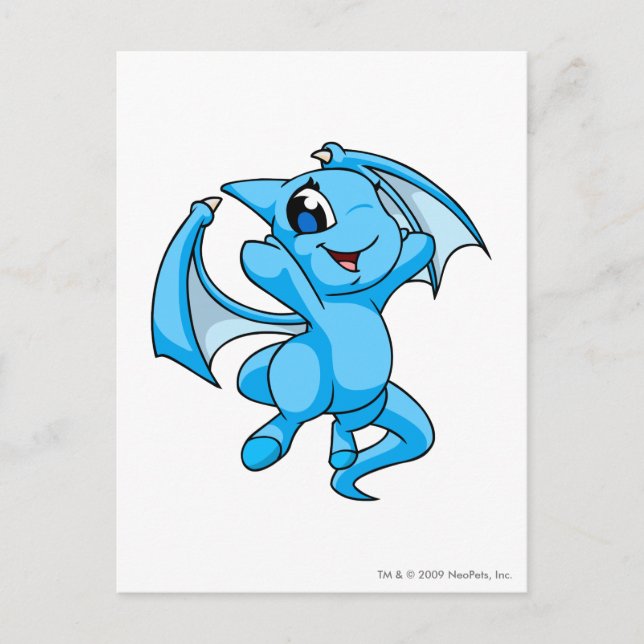 Shoyru Blue Vykort (Framsida)