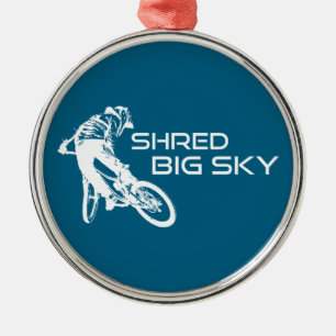 Shred Big Himmel Montana Mountain Biking Julgransprydnad Metall