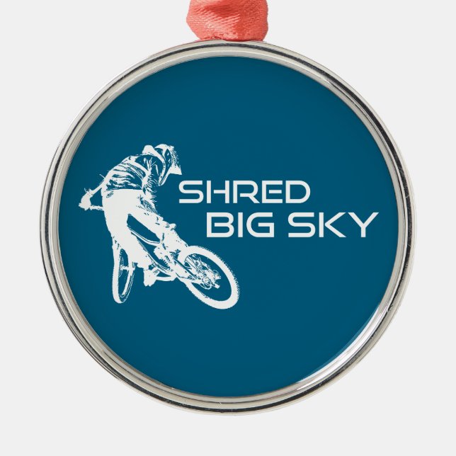 Shred Big Himmel Montana Mountain Biking Julgransprydnad Metall (Framsidan)