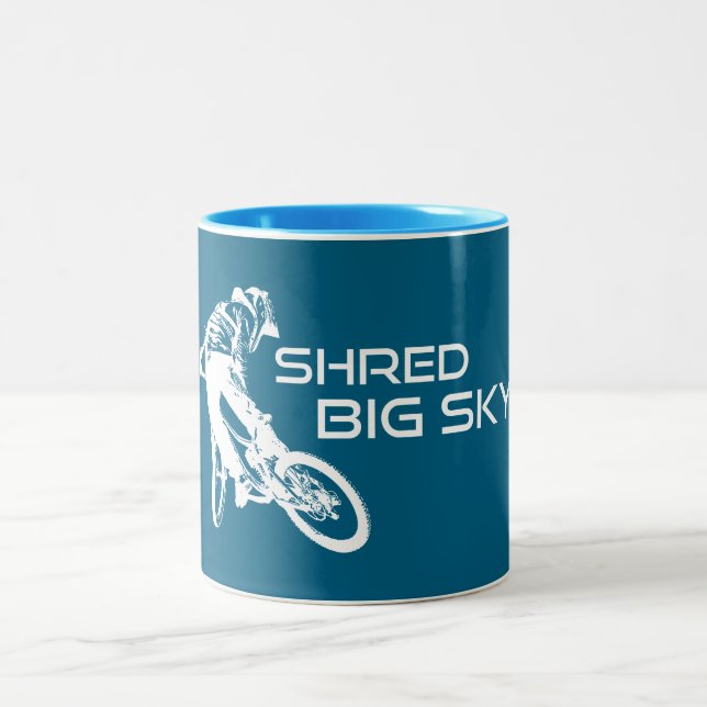 Shred Big Himmel Montana Mountain Biking Två-Tonad Mugg (Center)