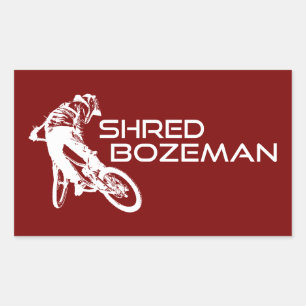 Shred Bozeman Montana Mountainbiking Rektangulärt Klistermärke