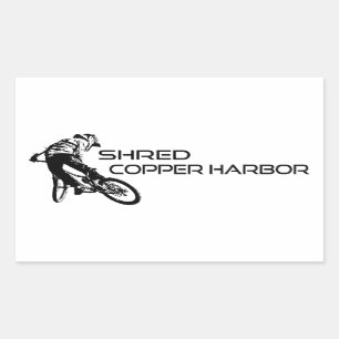 Shred Copper Harbor Michigan Mountain Biking Rektangulärt Klistermärke