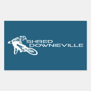 Shred Downieville California Mountain Biking Rektangulärt Klistermärke