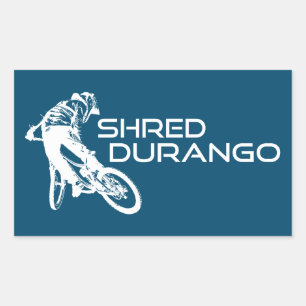 Shred Durango Colorado Mountain Biking Rektangulärt Klistermärke