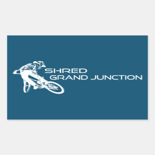 Shred Grand Junction Colorado Mountain Biking Rektangulärt Klistermärke
