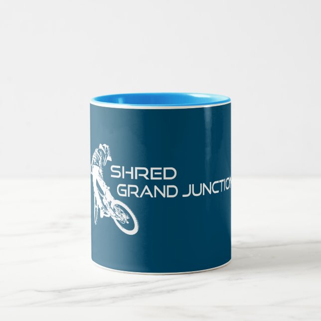 Shred Grand Junction Colorado Mountain Biking Två-Tonad Mugg (Center)