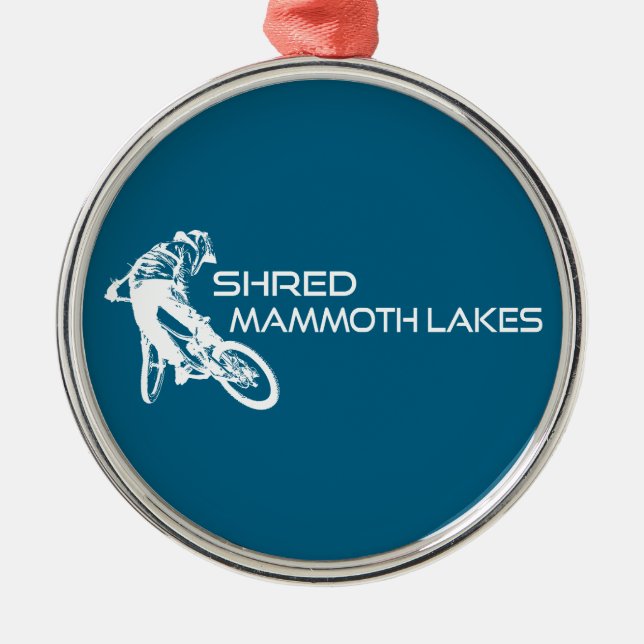 Shred Mammoth Lakes California Mountain Biking Julgransprydnad Metall (Framsidan)