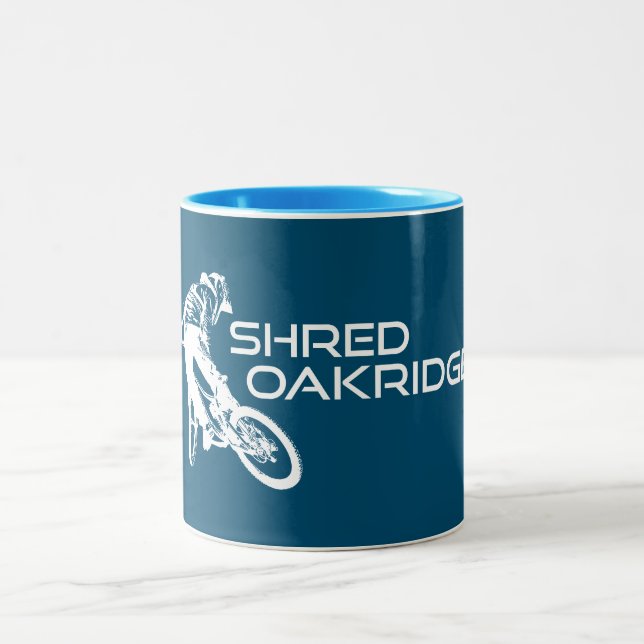 Shred Oakridge Oregon Mountain Biking Två-Tonad Mugg (Center)