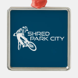 Shred Park City Utah Mountain Biking Julgransprydnad Metall