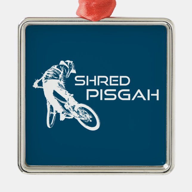 Shred Pisgah North Carolina Mountain Biking Julgransprydnad Metall (Framsidan)