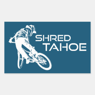 Shred Sjö Tahoe Mountain Biking Rektangulärt Klistermärke