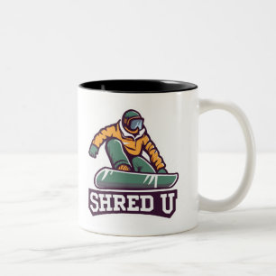 Shred Universiteten Snowboarding Två-Tonad Mugg