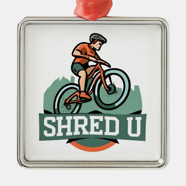 Shred University Mountainbike Julgransprydnad Metall (Framsidan)
